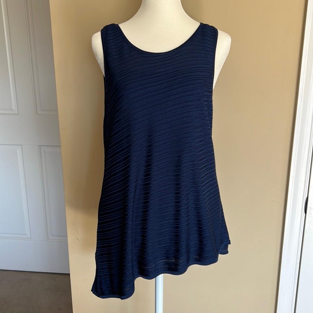 Asymmetrical blue top